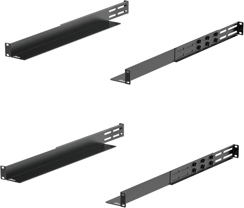 Tecmojo 2 Pack 1U Universal Rack Mount Rails,4-Post Server Rack Shelf Rail with 20.9"-32" Adjustable Depth Fit for Non-Rack Mountable Server/Networking/AV/IT Equipment - Image 1
